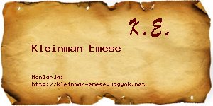Kleinman Emese névjegykártya
